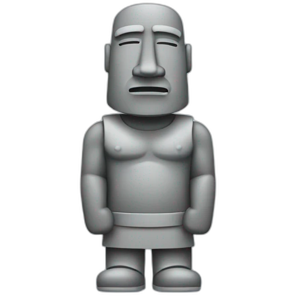 MOAI EMAOJI SHOWING THUMB AND WEARING SNEAKERS emoji