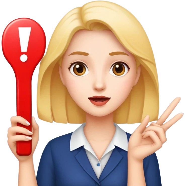 느낌표를 들고있는 여자 사람 emoji