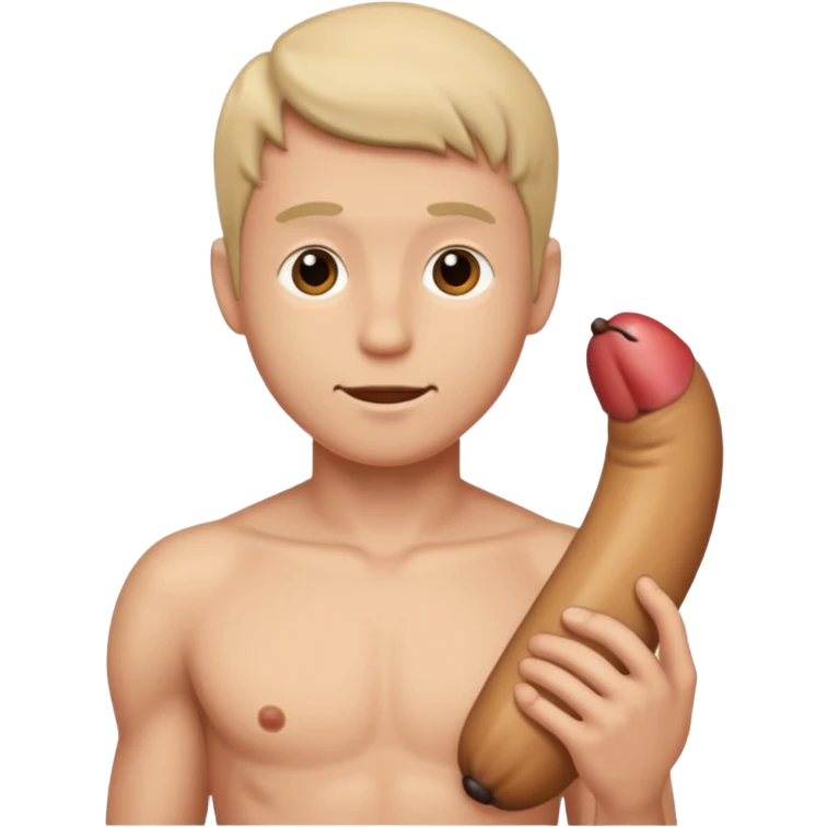Nude man with 8 inch penis emoji