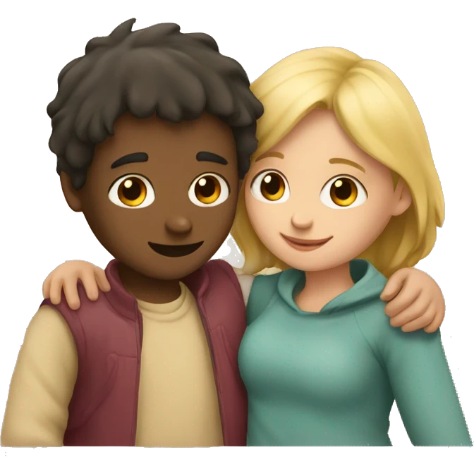 A boy and a girl cuddling emoji
