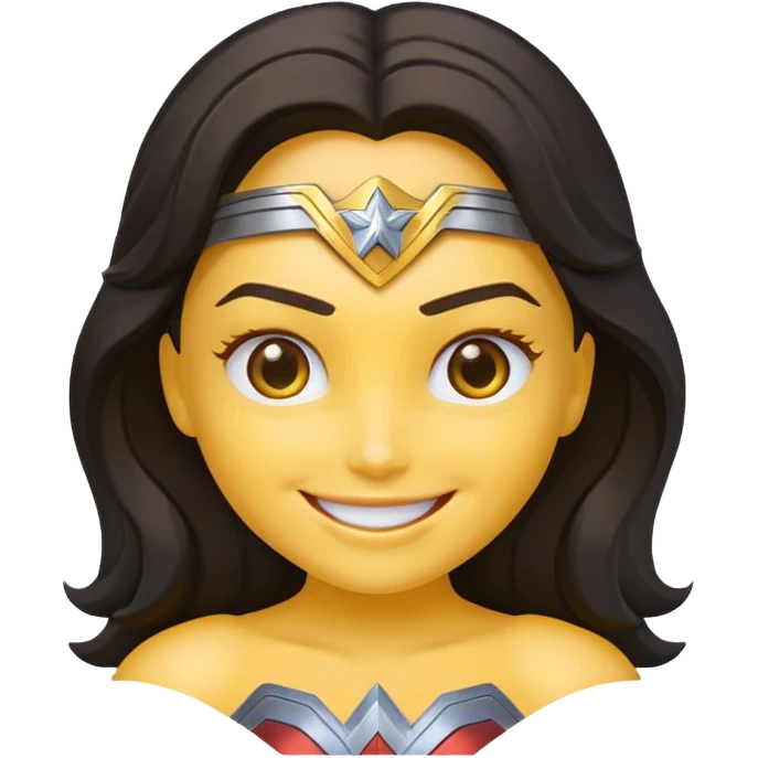 create a yellow emoji of wonder woman. syle android emoji emoji