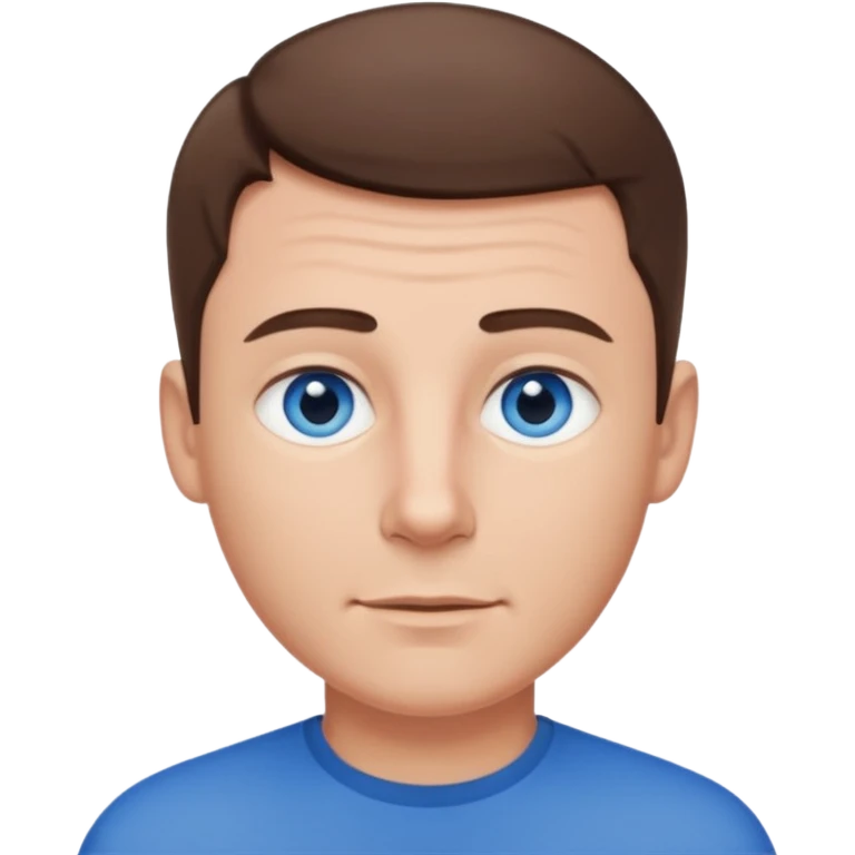 dad with very short shaved brown hair and blue eyes emoji emoji