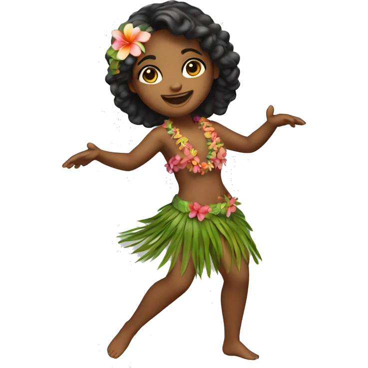 hawaii dance one girl full body emoji