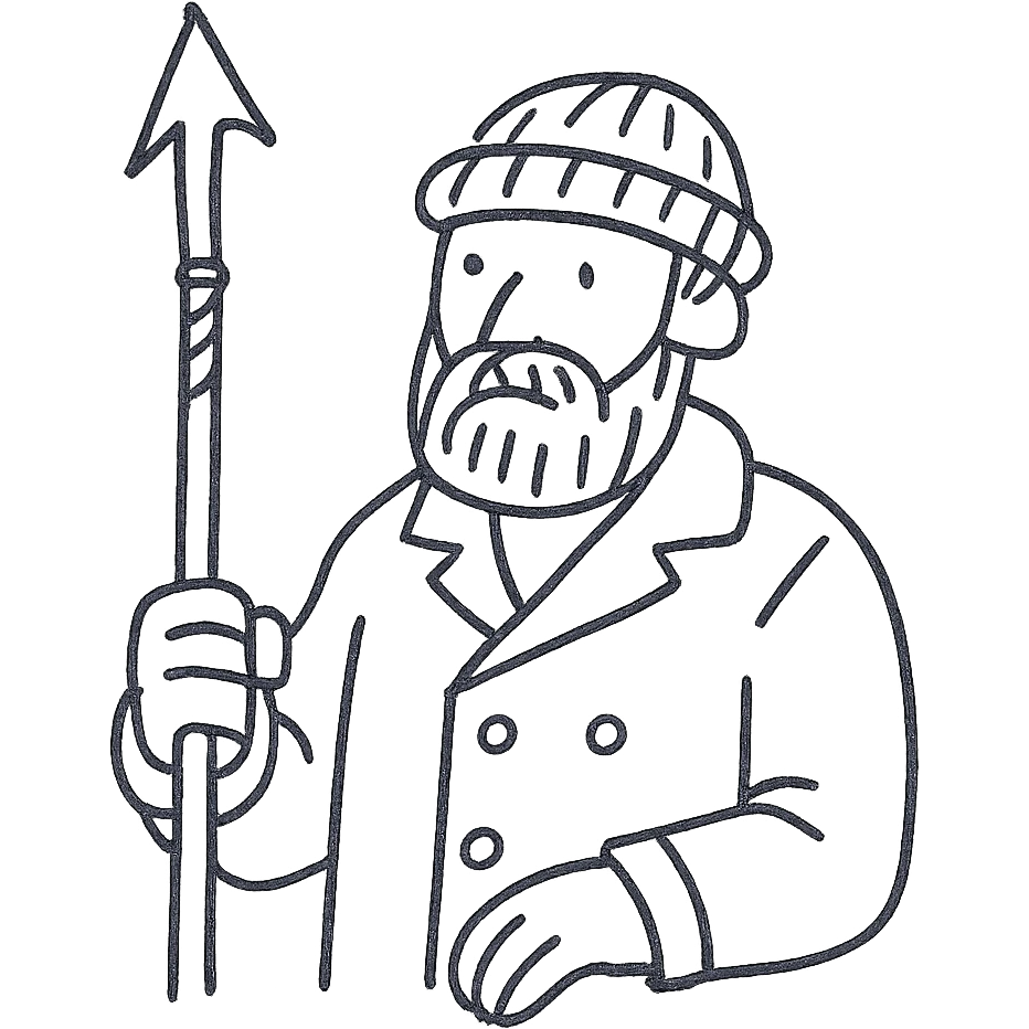 a whaler man holding a harpoon emoji