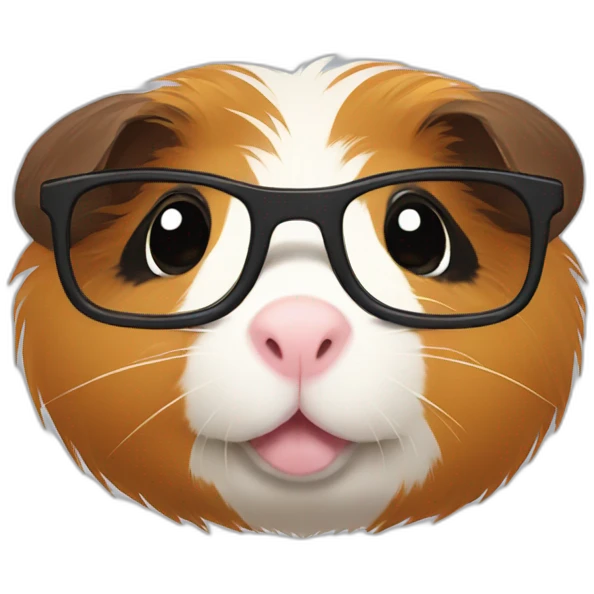Guinea pig with glasses emoji