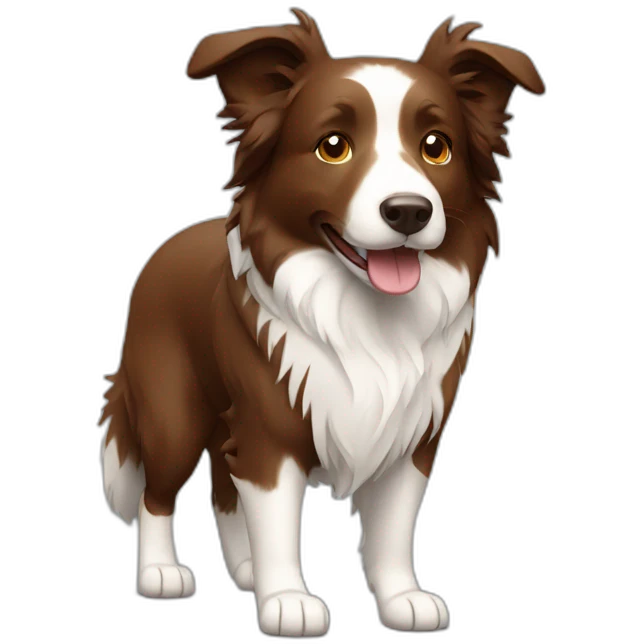 Walking a brown border collie emoji