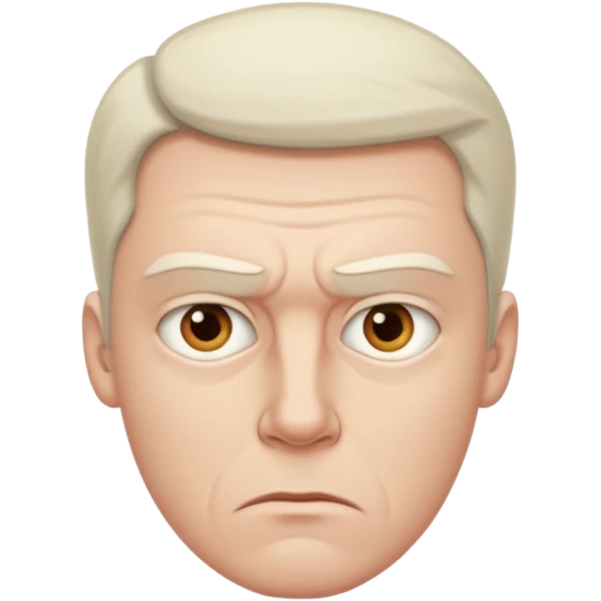 a white man with a suspicious look emoji