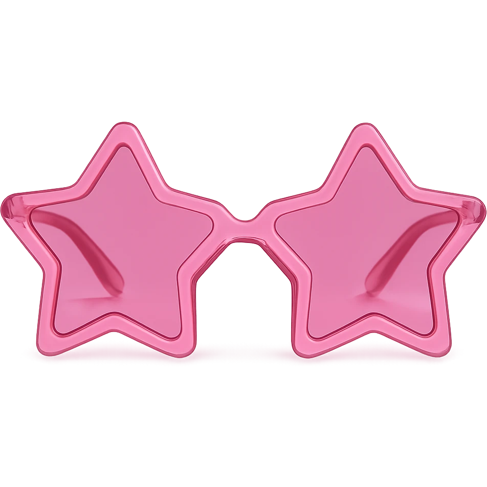 pink star-shaped sunglasses emoji