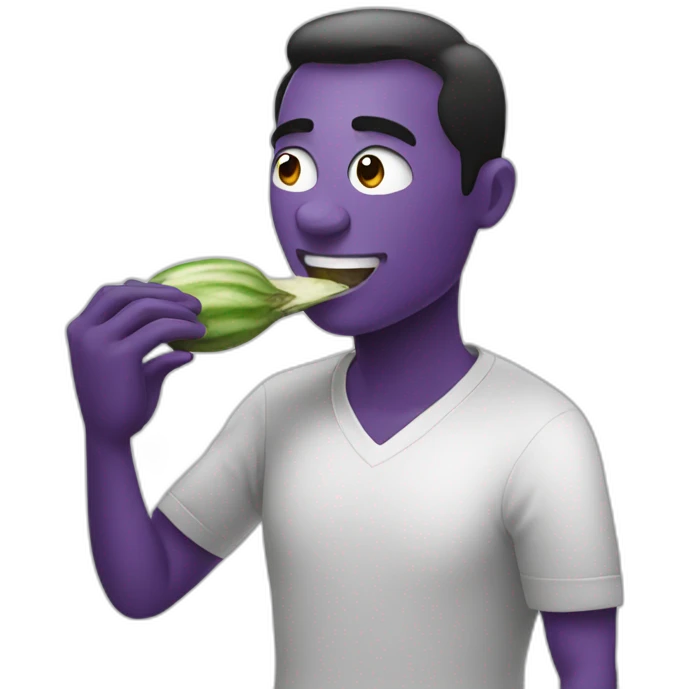 man eating eggplant emoji