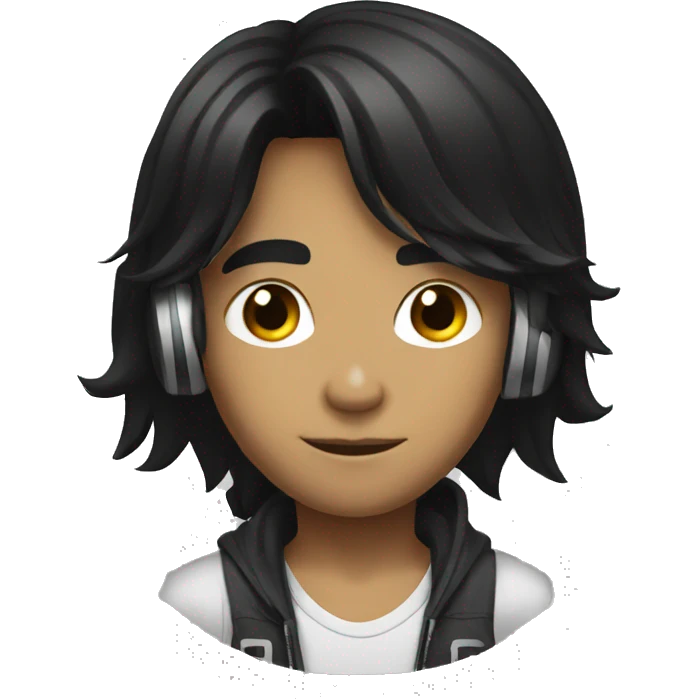 long black hair boy dj  emoji