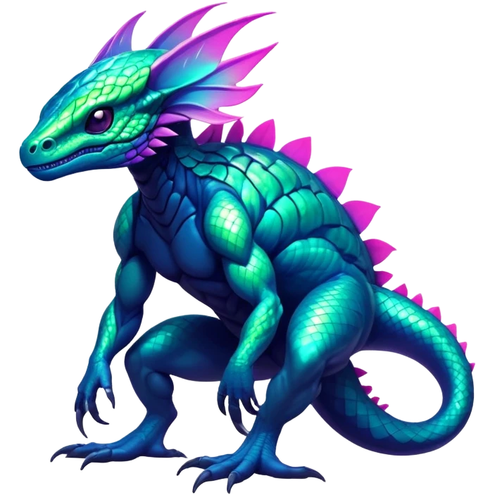 Tropical futuristic lush neon Fionbri-Vernid-creature (full body) emoji