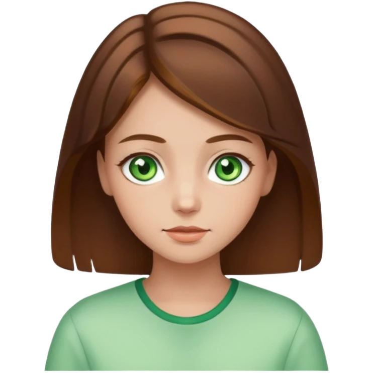 brown hair girl with babylights and green eres  emoji