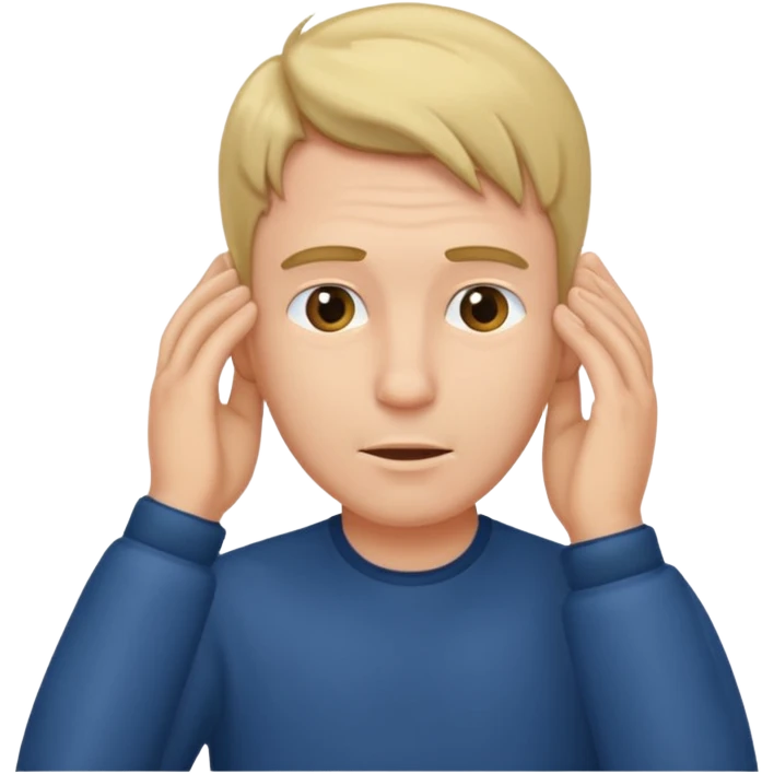 man tucking his hair behind his ear emoji