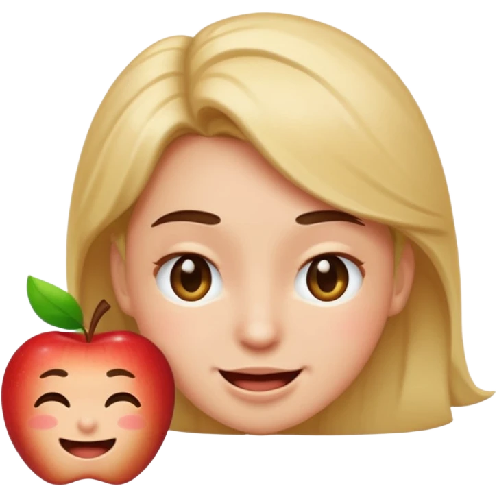 portrait of a person inspired by the reference image, winking expression, simple background, apple emoji style emoji