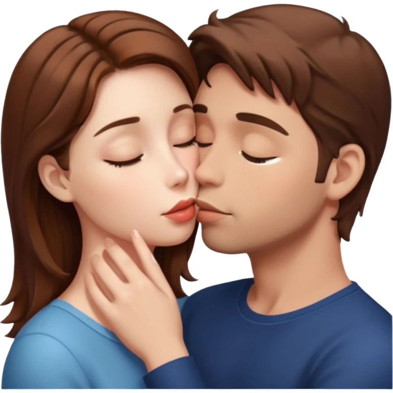 Kissing bf and brwon your hir  emoji