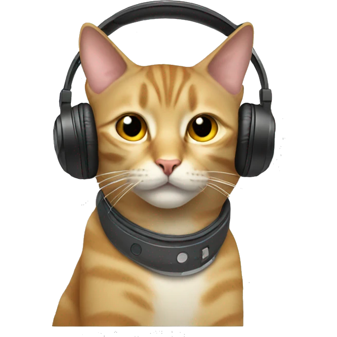 Cat with headphones emoji
