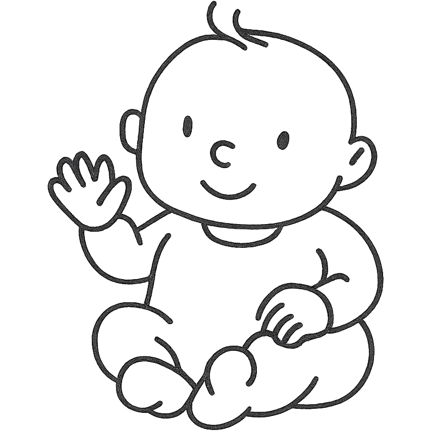 ash baby hand drawn outlined icon emoji