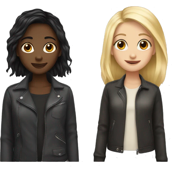 black hair girl and blonde hair girl emoji