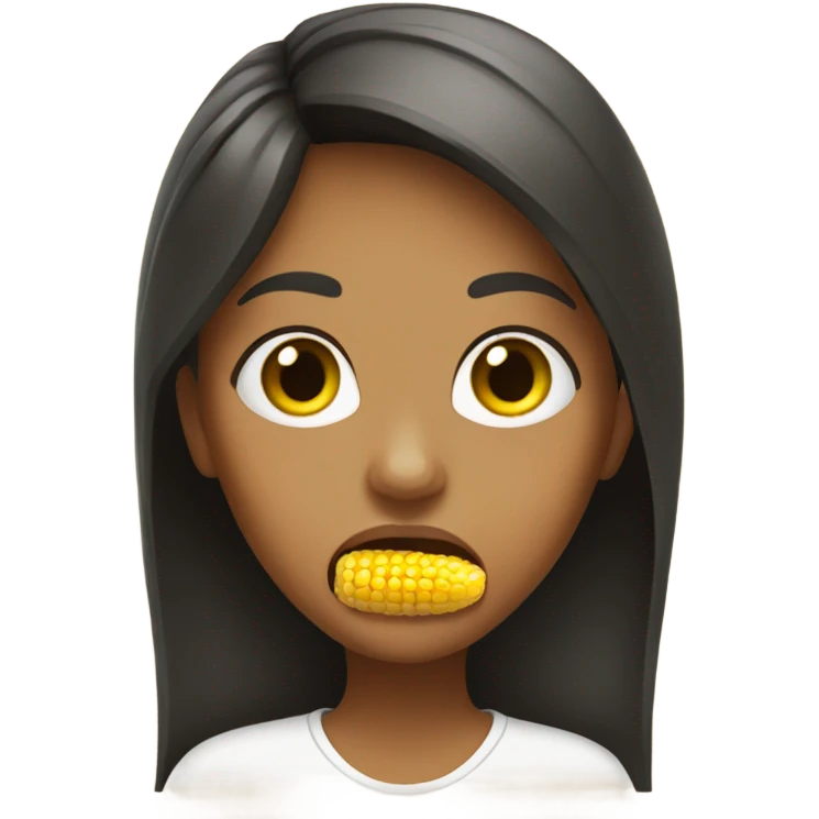A girl with a corn in mouth emoji
