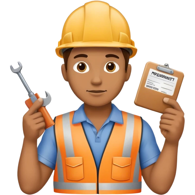 строитель держит в руках разрешительный документ emoji