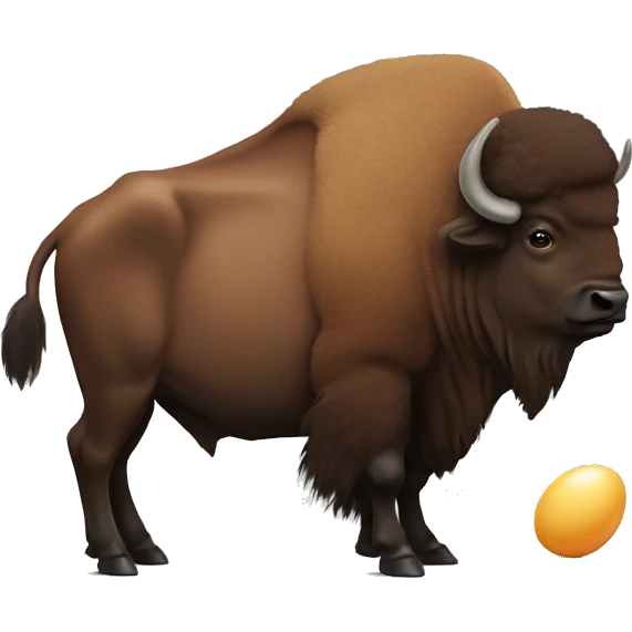 european bison holding an egg emoji