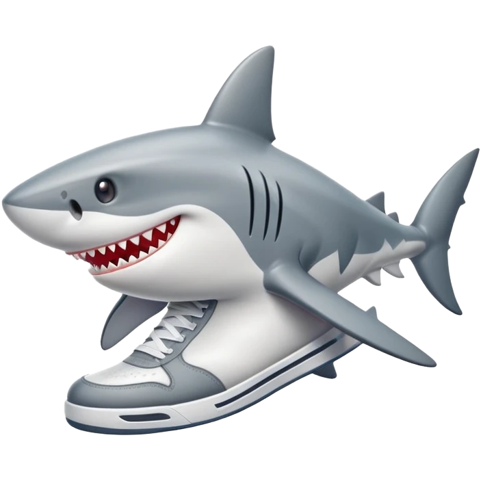 shark wearing sneakers on its fins emoji