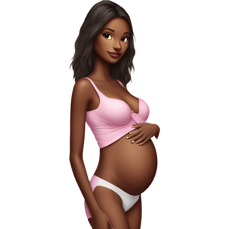 Photo of a Victoria secret model with a baby bump emoji