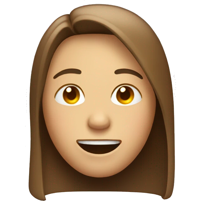 crying laughing face with shoulder length brown shiny straight hair emoji