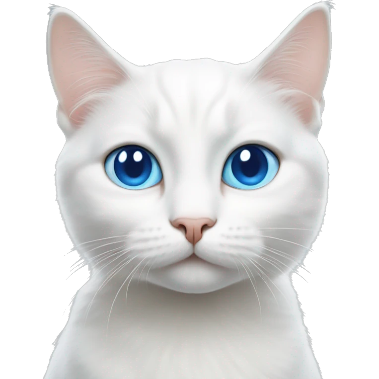 cross-eyed white cat with blue eyes emoji