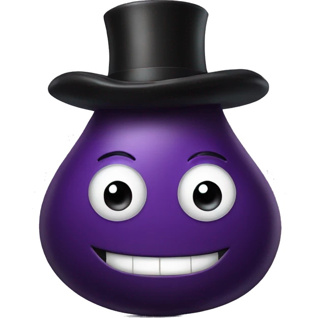 eggplant with top hat emoji
