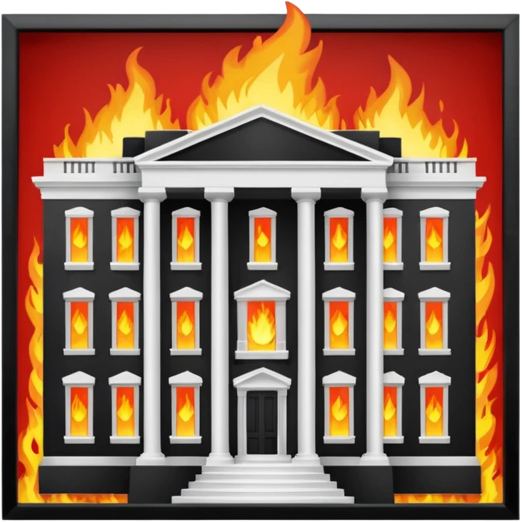 The White House on fire  emoji