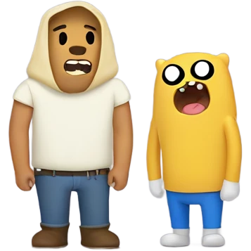 ai generated image of finn the human and jake the dog emoji