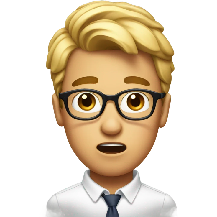 A shocked preppy face emoji