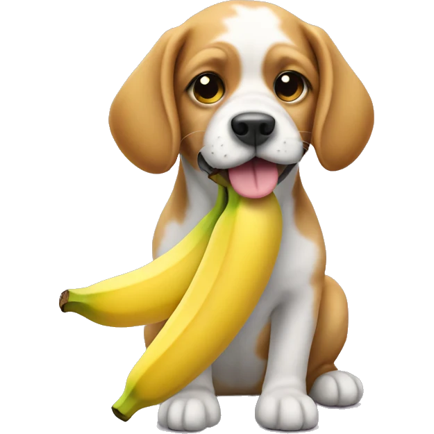 Dog wearing banana  emoji