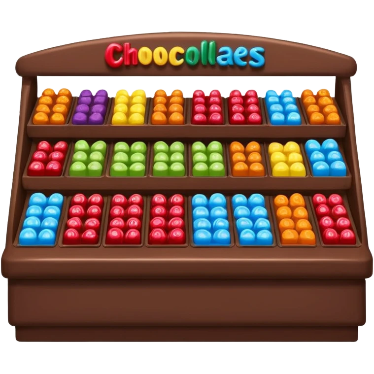 supermarket stand with chocolates and sweets emoji