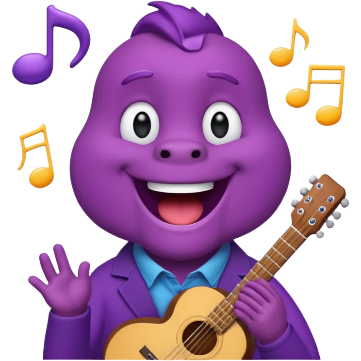 Barney singing a song emoji