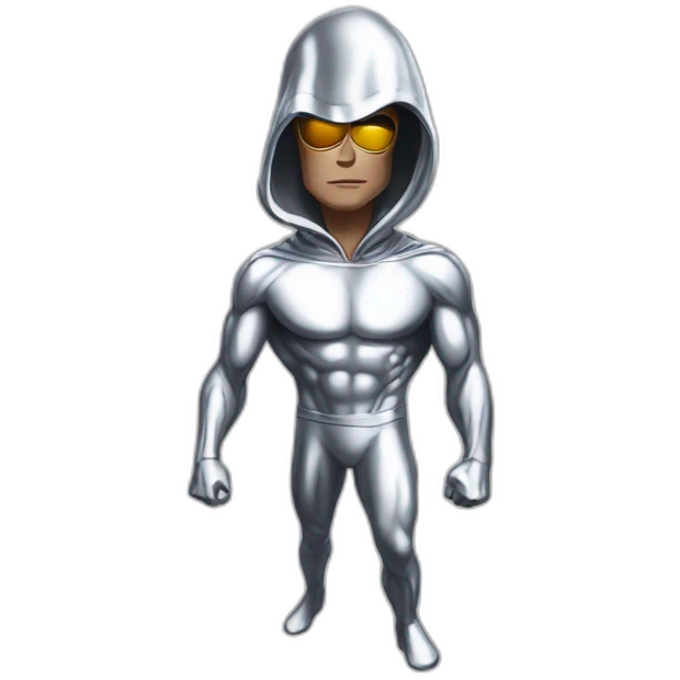 Silver surfer wearing a supreme hoodie emoji
