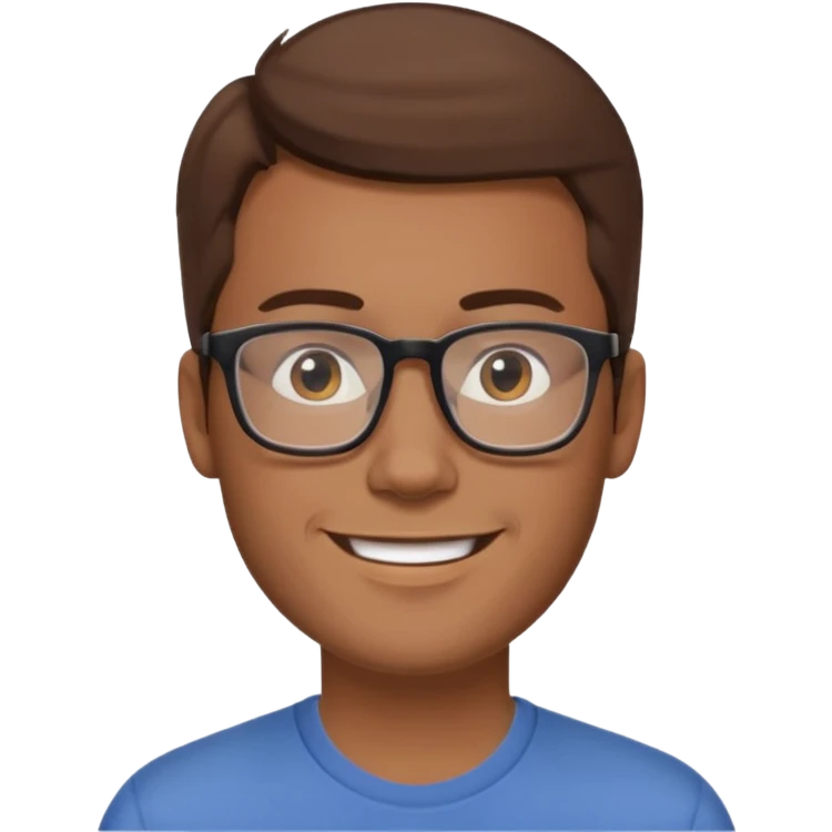 a young dad with brown hair, light skin color, with rectangular glasses, without beard emoji