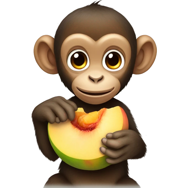 Monkey eat peach  emoji