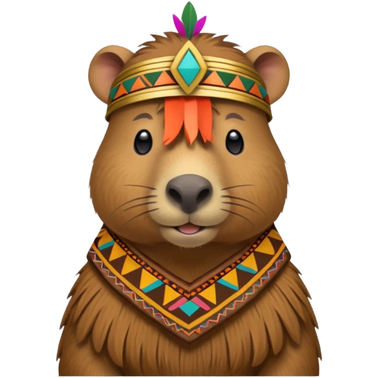 Capybara with inca cloth emoji