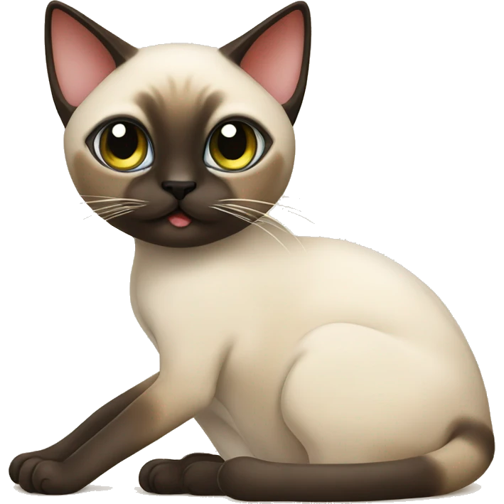 Siamese cat with sushi emoji