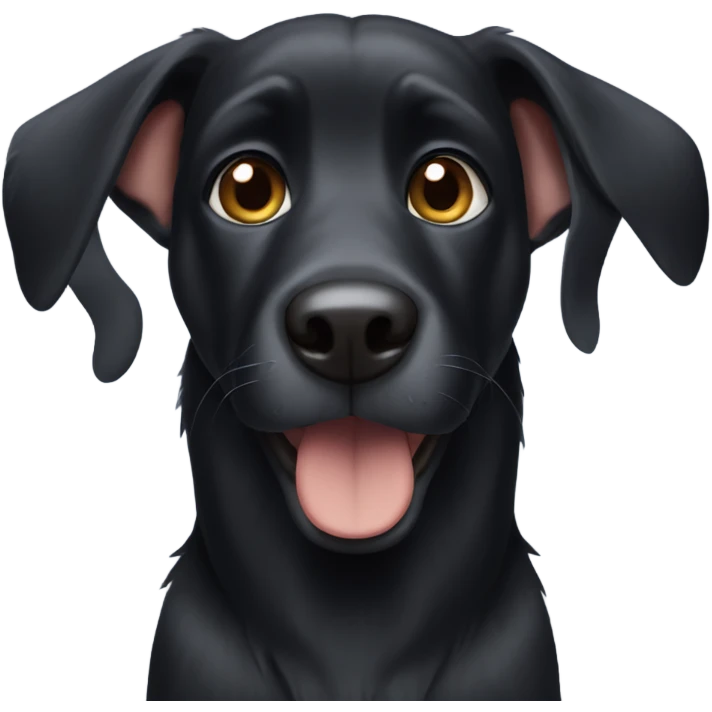 Black dog with big ears emoji