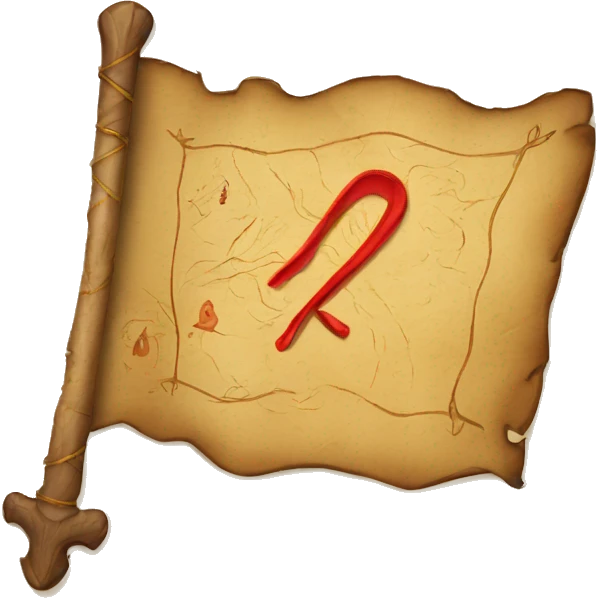 Treasure map with a red X emoji