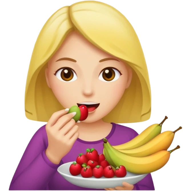 woman eating fruit emoji