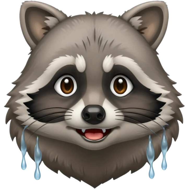 
the raccoon is crying emoji