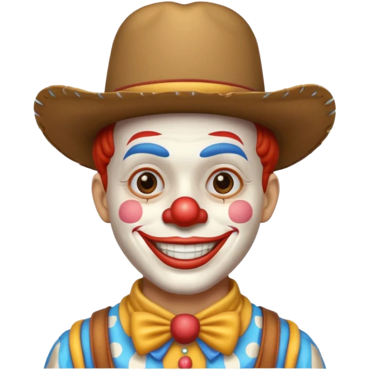 Clown in a cowboy hat emoji
