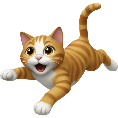 Cat jumping over fence emoji