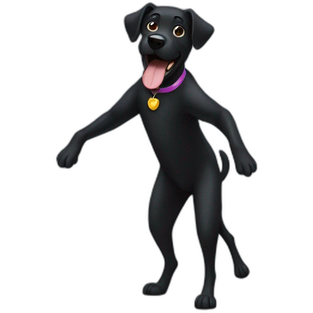 dance black dog emoji