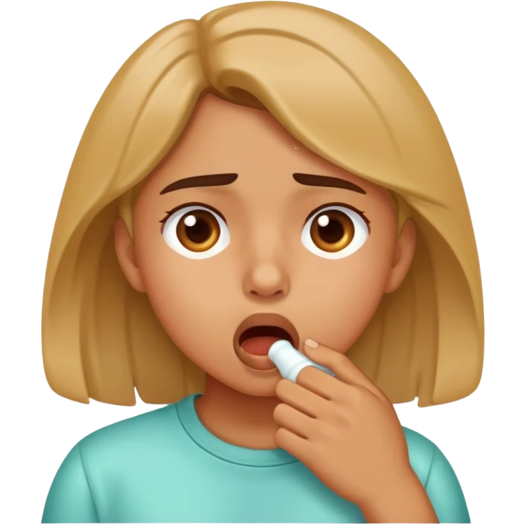 Girl coughing emoji