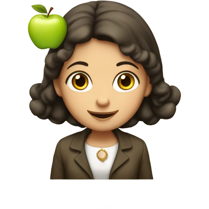 Jewish girl with apple emoji
